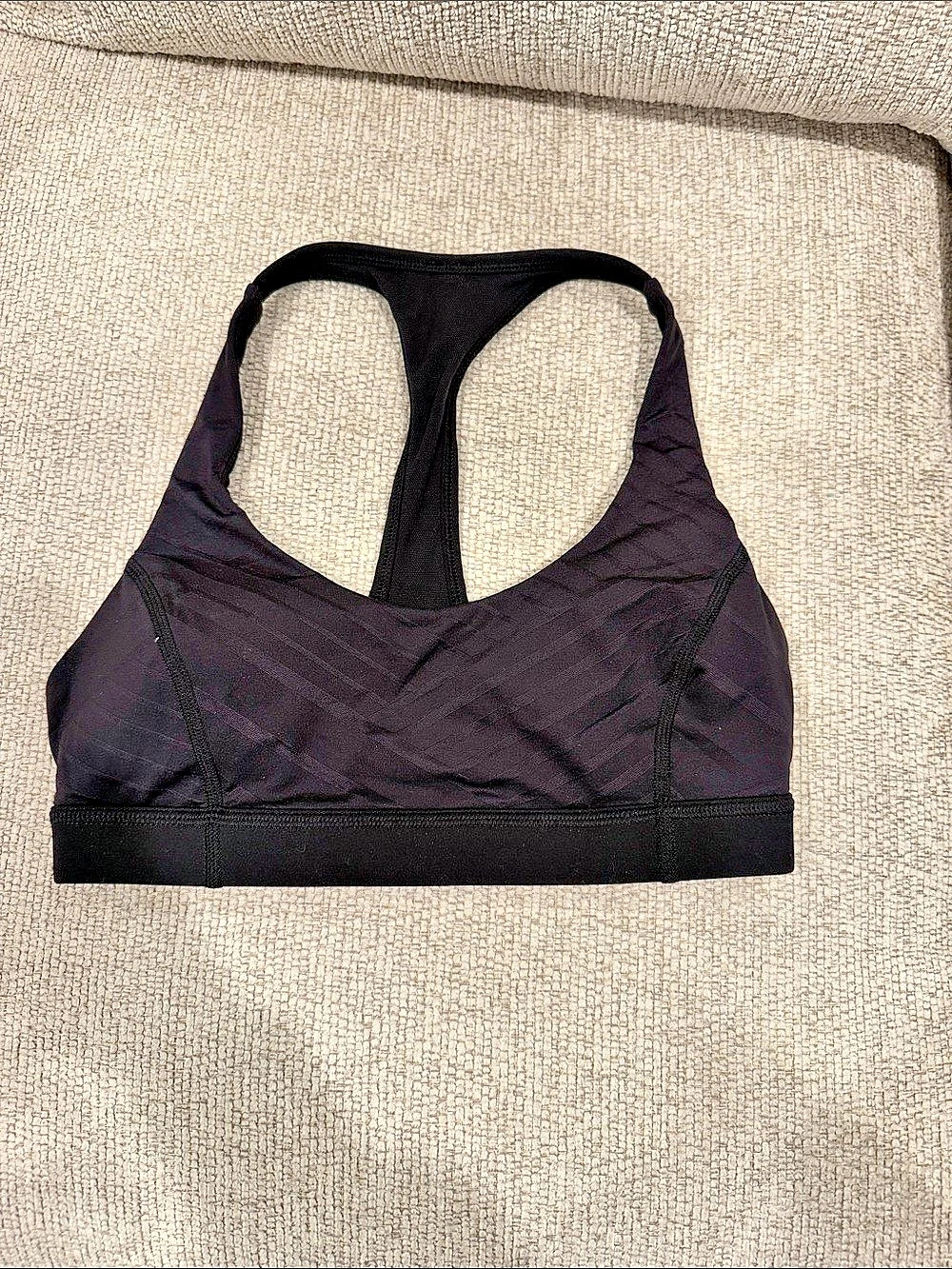 lululemon Bra Black Racerback Sports Bra Size 6